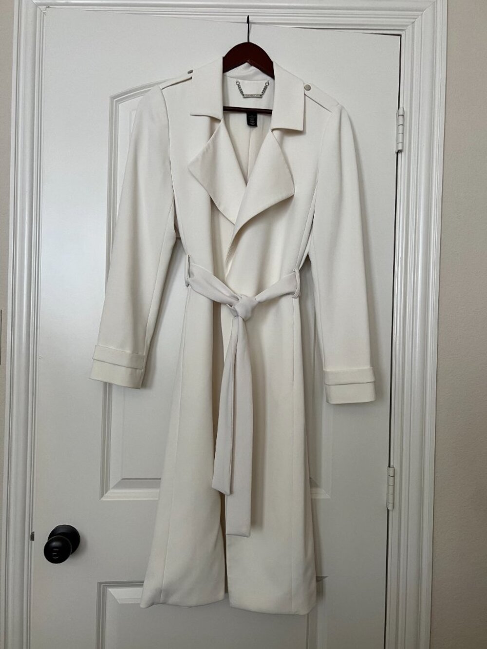 White House Black Market Belted Trench Coat - Picture 2 of 5